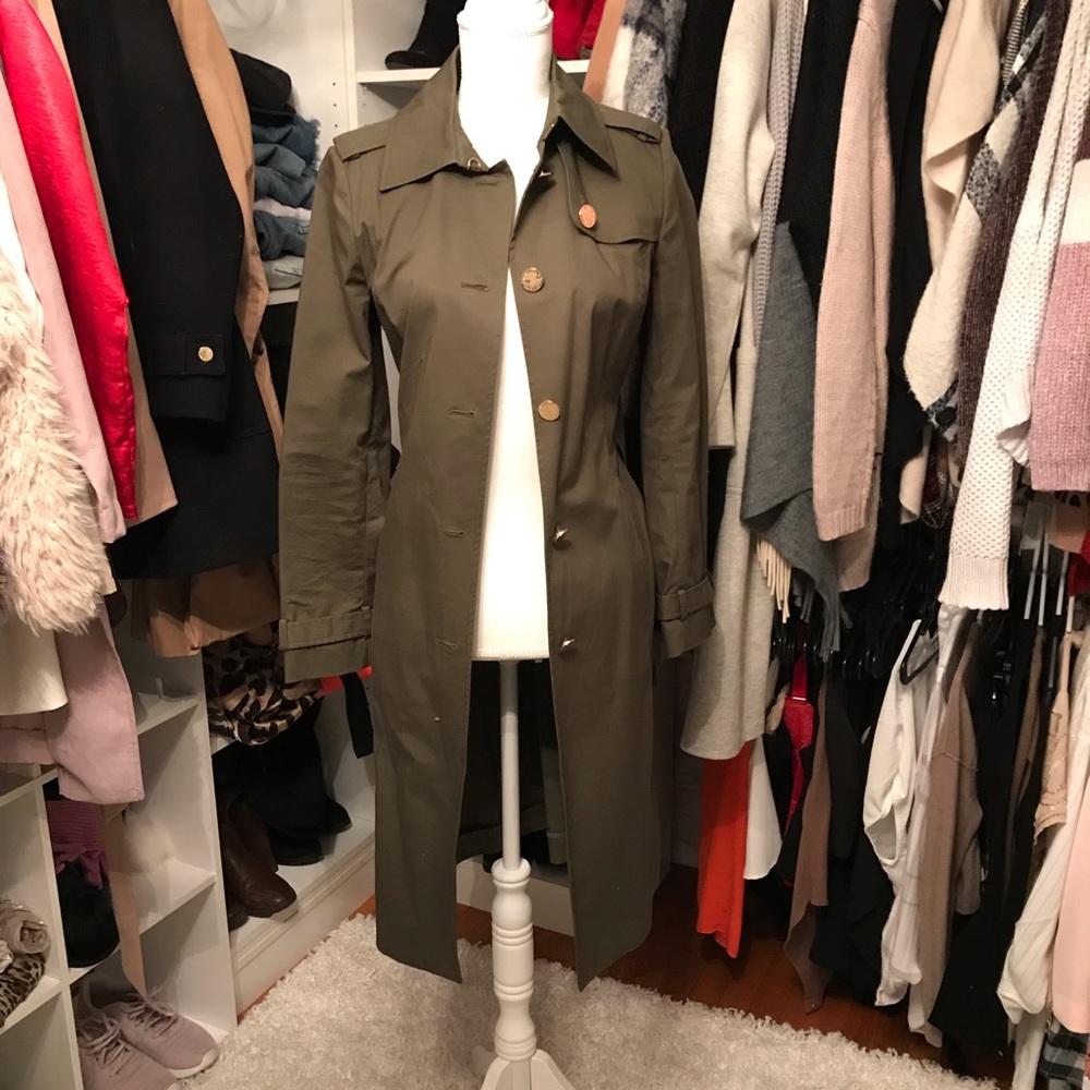 Tory Burch Army Green Trench Coat